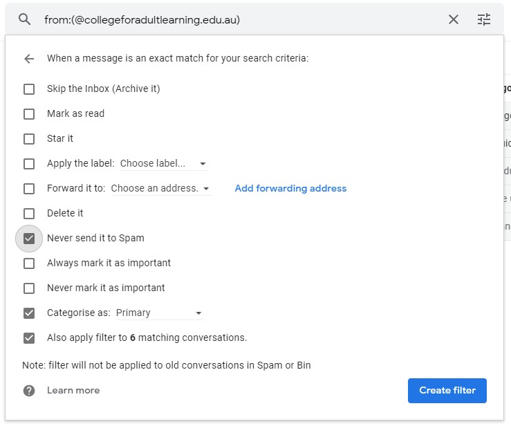 gmail email filter step 03